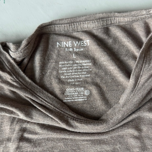 Nine West Taupe Short Sleeve Tee - Picture 9 of 9